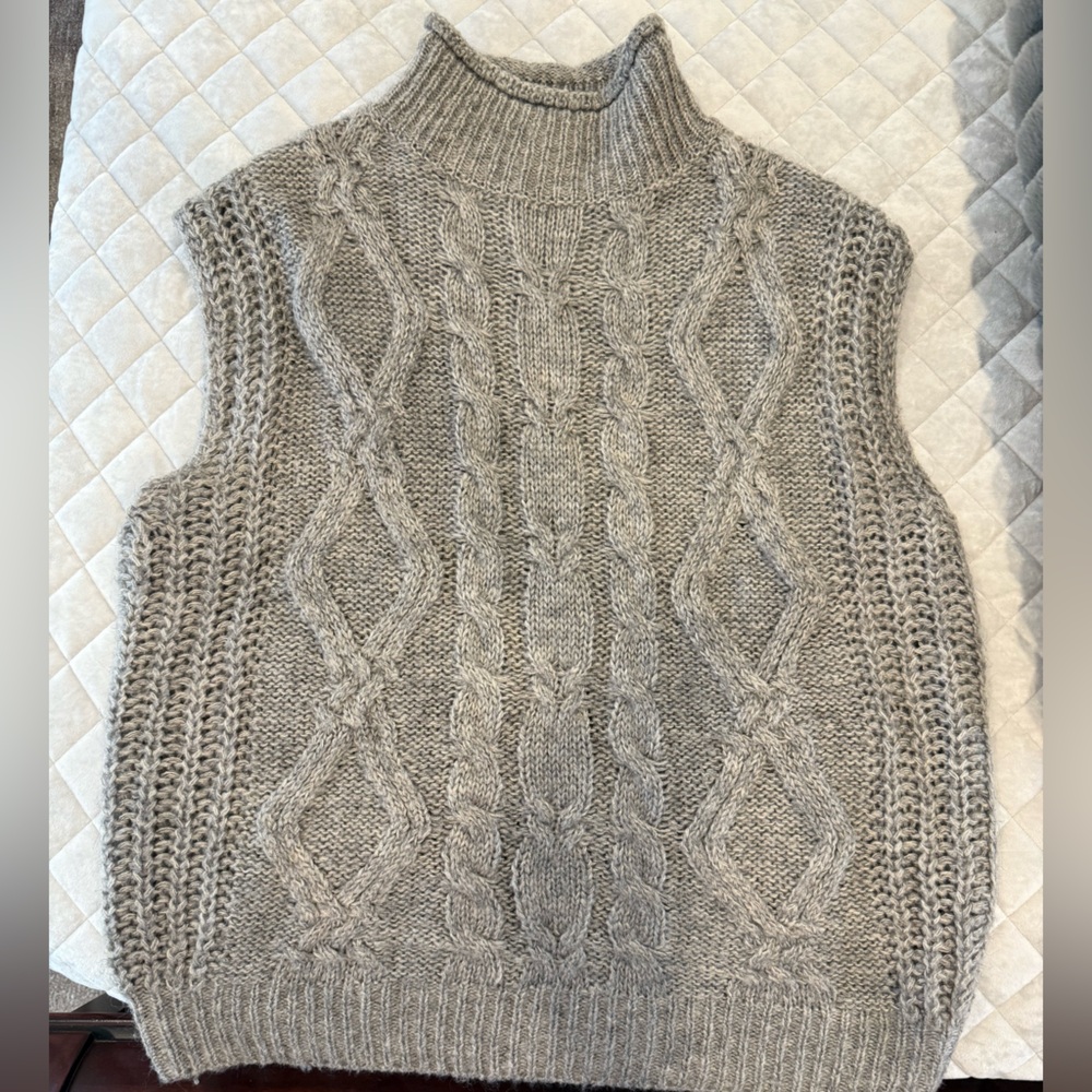 Shop Stevie Gray Knit Cowl Neck Sweater
